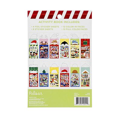 Pulsar Silly Face Sticker Activity Book Christmas Edition Makes 24 Faces