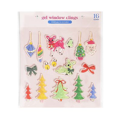 Pulsar Holiday Window Gel Clings Set of 15 Decorative Clings
