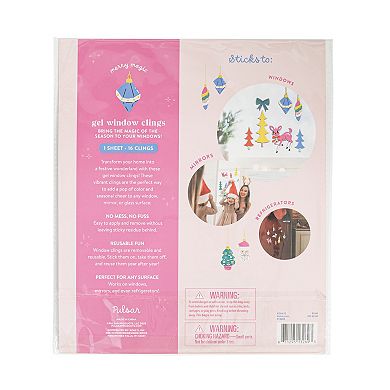Pulsar Holiday Window Gel Clings Set of 15 Decorative Clings