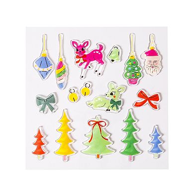 Pulsar Holiday Window Gel Clings Set of 15 Decorative Clings