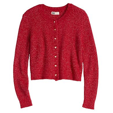 Girls 6-20 SO® Crewneck Cardigan Sweater in Regular & Plus Size