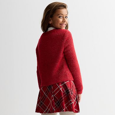 Girls 6-20 SO® Crewneck Cardigan Sweater in Regular & Plus Size