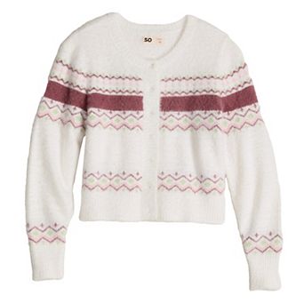 Girls 6-20 SO® Crewneck Cardigan Sweater in Regular & Plus Size