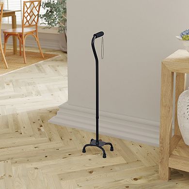 Emma and Oliver Left or Right-Handed Quad Cane w/ Adj. Height, Large Base, Padded Handle