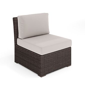 Martha Stewart Outdoor Modular Rattan Wicker Patio Sectional Sofa Center Seat