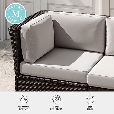 Martha Stewart Outdoor Modular Rattan Wicker Patio Sectional Sofa Corner Seat