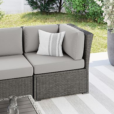 Martha Stewart Outdoor Modular Rattan Wicker Patio Sectional Sofa Corner Seat