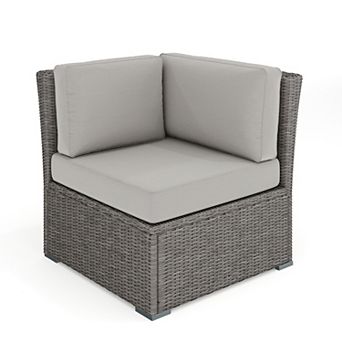 Martha Stewart Outdoor Modular Rattan Wicker Patio Sectional Sofa Corner Seat