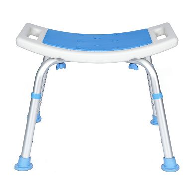 Emma and Oliver Height-Adjust Shower Stool with Non-Slip Feet and Padded Seat