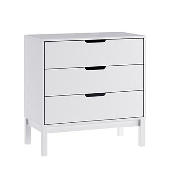 Emma and Oliver Kids Wooden Triple-Drawer Bedroom Dresser with Ball Bearing Slides
