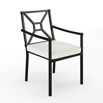 Martha Stewart All-Weather Steel Frame Stackable Patio Armchair with Cushion