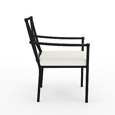 Martha Stewart All-Weather Steel Frame Stackable Patio Armchair with Cushion