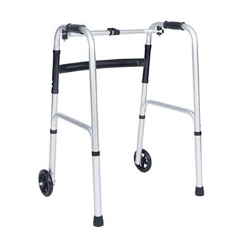 Emma and Oliver Height-Adjust Lightweight Foldable Walker with Dual-Type Frame