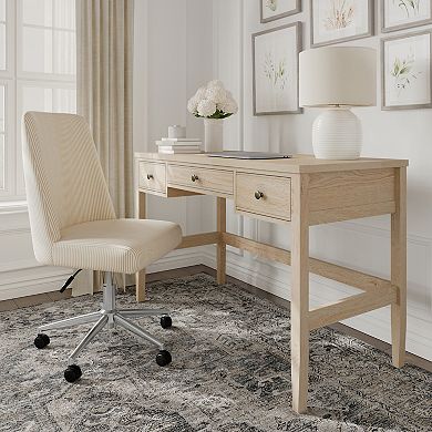Martha Stewart Writing Desk with 3 Drawers and Tapered Legs