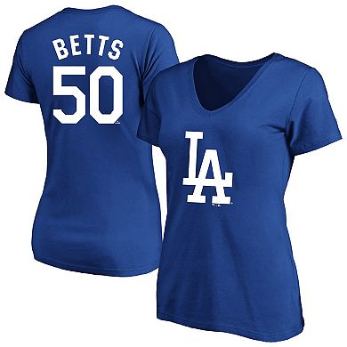 Women's Profile Mookie Betts Royal Los Angeles Dodgers Plus Size Name & Number T-Shirt