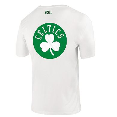 Unisex��FISLL White Boston Celtics Burst Logo T-Shirt
