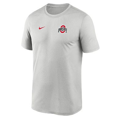 Men's Nike Gray Ohio State Buckeyes 2025 Sideline Small Logo Legend Performance T-Shirt