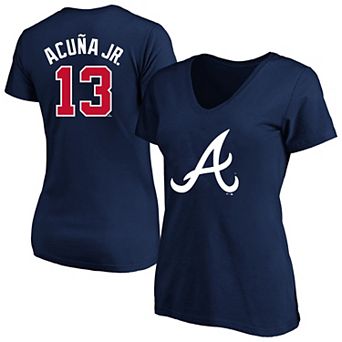 Women's�Profile Ronald Acu̱a Jr. Navy Atlanta Braves Plus Size Name & Number T-Shirt