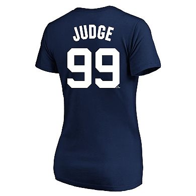 Women's�Profile Aaron Judge Navy New York Yankees Plus Size Name & Number V-Neck T-Shirt