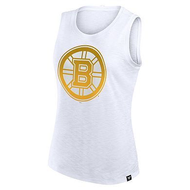 Women's Fanatics White Boston Bruins Activate Slub Tank Top