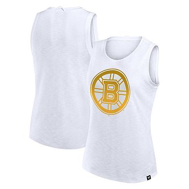 Women's Fanatics White Boston Bruins Activate Slub Tank Top