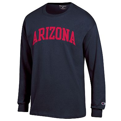 Men's Champion Navy Arizona Wildcats Basic Arch Long Sleeve T-Shirt
