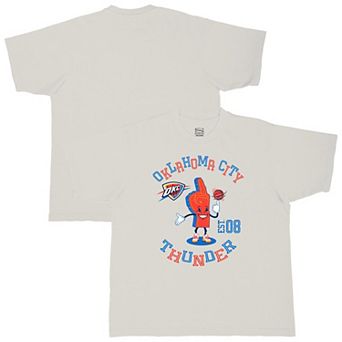 Men's�Stadium Essentials Cream Oklahoma City Thunder Number One Oversized T-Shirt