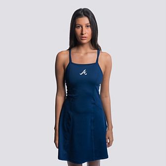 Women's�Lusso Navy Atlanta Braves Ciara Strappy Dress