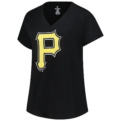 Women's Profile Paul Skenes Black Pittsburgh Pirates Plus Size Name & Number V-Neck T-Shirt