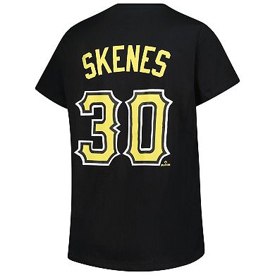 Women's Profile Paul Skenes Black Pittsburgh Pirates Plus Size Name & Number V-Neck T-Shirt