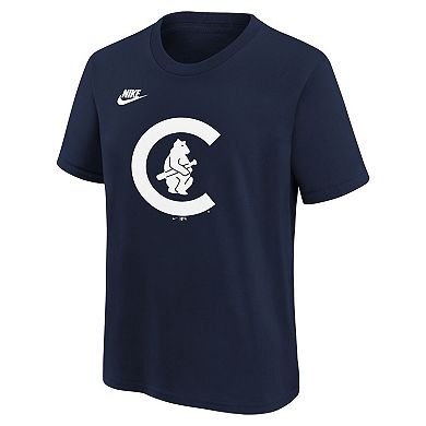 Youth Nike Navy Chicago Cubs Cooperstown Collection Team Logo T-Shirt
