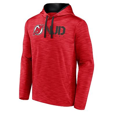 Men's Red New Jersey Devils Head Start Pullover Hoodie