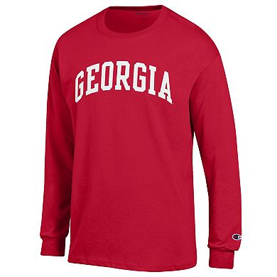 Men's Champion Red Georgia Bulldogs Basic Arch Long Sleeve T-Shirt