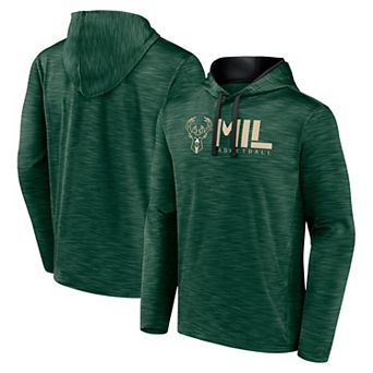 Men's Hunter Green Milwaukee Bucks Head Start Pullover Hoodie