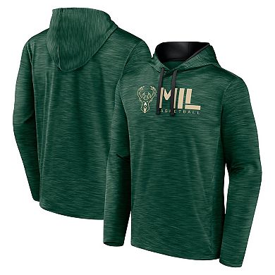 Men's Hunter Green Milwaukee Bucks Head Start Pullover Hoodie