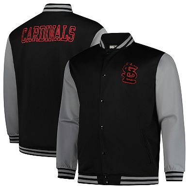 Men's Profile Black/Gray St. Louis Cardinals Full-Snap Varsity Jacket