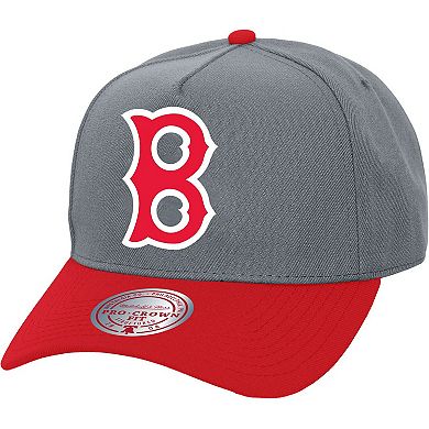 Unisex Mitchell & Ness Gray Boston Red Sox Basic Coop Pro Adjustable Hat