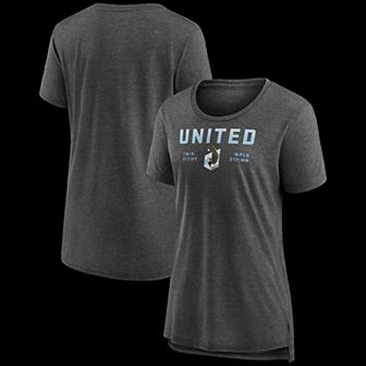 Women's Fanatics Heather Charcoal Minnesota United FC Iconic Break It Loose Tri-Blend T-Shirt