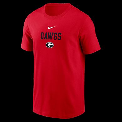 Men's Nike Red Georgia Bulldogs 2-Hit Stacked T-Shirt
