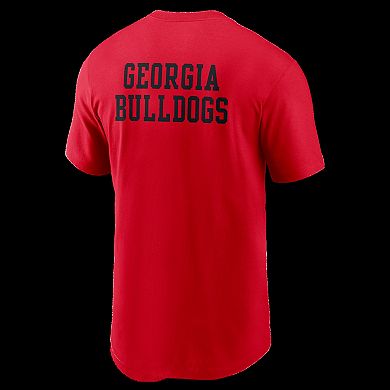 Men's Nike Red Georgia Bulldogs 2-Hit Stacked T-Shirt