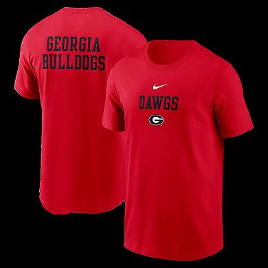 Men's Nike Red Georgia Bulldogs 2-Hit Stacked T-Shirt