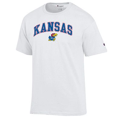 Men's Champion® White Kansas Jayhawks Arched Logo T-Shirt