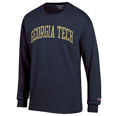 Men's Champion Navy Georgia Tech Yellow Jackets Basic Arch Long Sleeve T-Shirt