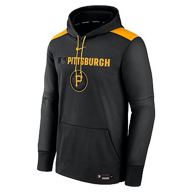 Men's Nike Black Pittsburgh Pirates Authentic Collection City Connect Therma Pullover Hoodie