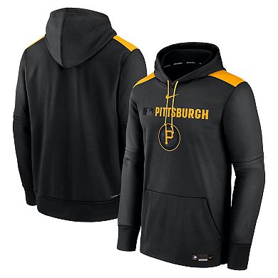 Men's Nike Black Pittsburgh Pirates Authentic Collection City Connect Therma Pullover Hoodie