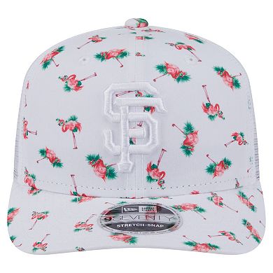 Men's New Era White San Francisco Giants Flamingo Mesh Back 9SEVENTY Stretch-Snap Hat