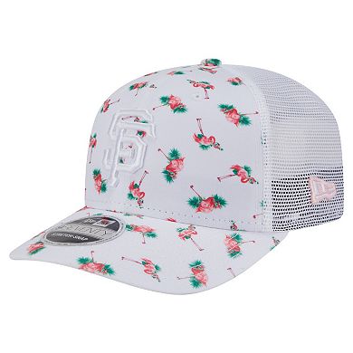 Men's New Era White San Francisco Giants Flamingo Mesh Back 9SEVENTY Stretch-Snap Hat