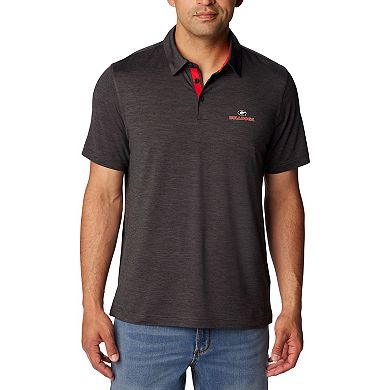 Men's�Columbia Heather Black Georgia Bulldogs Tech Trail Omni-Wick Polo