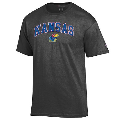 Men's Champion® Charcoal Kansas Jayhawks Arched Logo T-Shirt