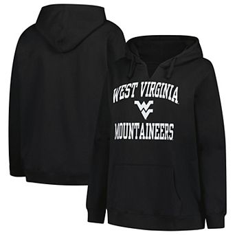 Women's Champion Black West Virginia Mountaineers Plus Size Heart & Soul Notch Neck Pullover